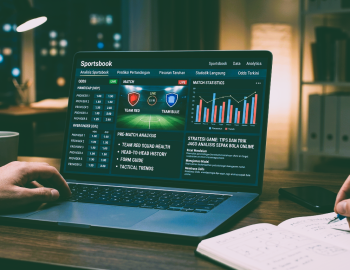 Analisis data dan statistik odds taruhan sepak bola online pada laptop